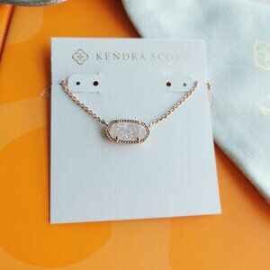Kendra Scott Elisa Drusy Necklace Rose Gold